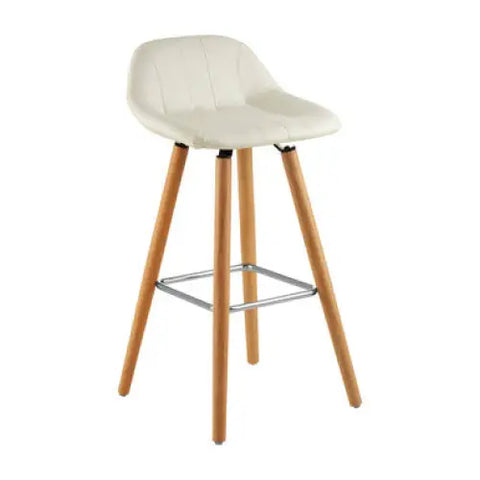 Stockholm White Faux Leather Bar Stool