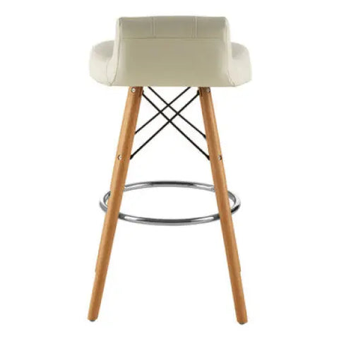 Stockholm White Leather Effect Bar Stool