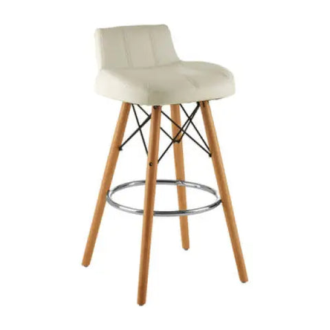 Stockholm White Leather Effect Bar Stool