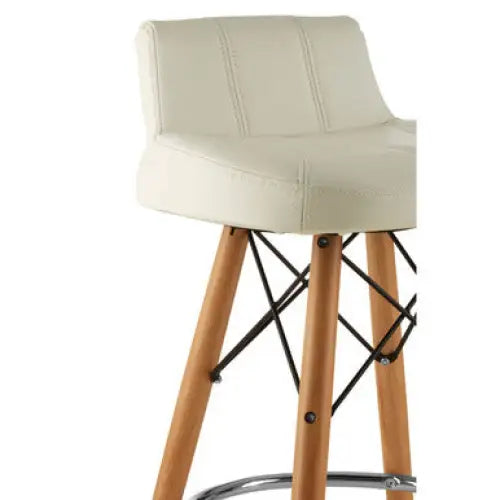 Stockholm White Leather Effect Bar Stool