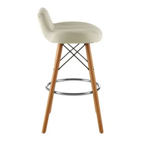 Stockholm White Leather Effect Bar Stool