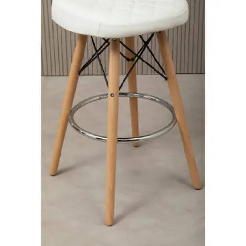 Stockholm White Leather Effect Seat Bar Stool