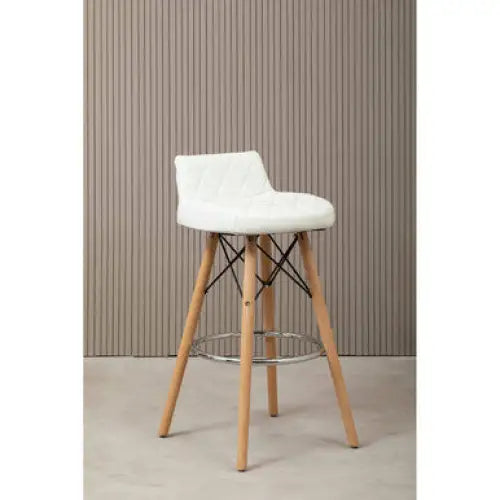 Stockholm White Leather Effect Seat Bar Stool