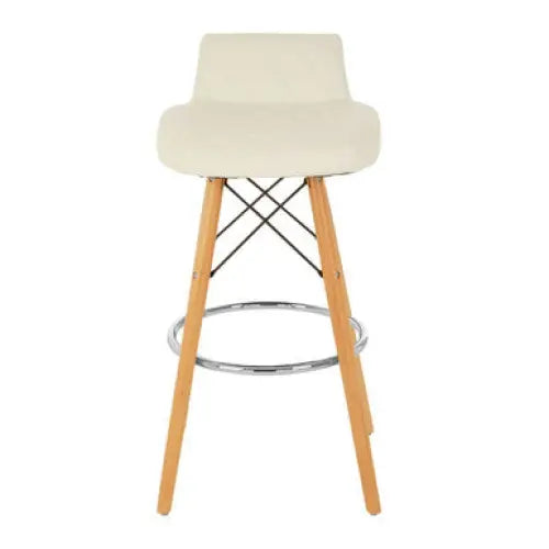 Stockholm White Leather Effect Seat Bar Stool
