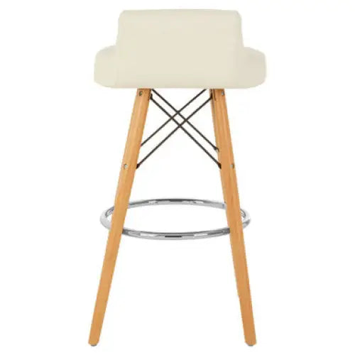 Stockholm White Leather Effect Seat Bar Stool