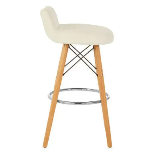 Stockholm White Leather Effect Seat Bar Stool