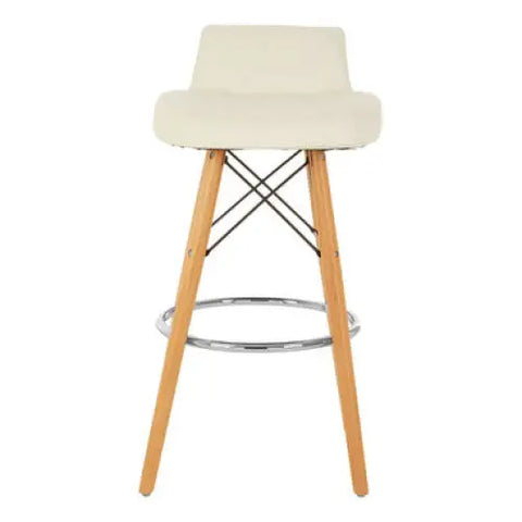 Stockholm White Leather Effect Seat Bar Stool