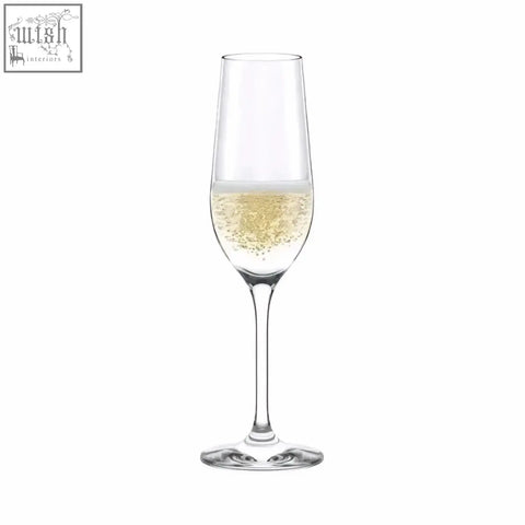 A clear stolzle event champagne flute filled with golden bubbly liquid perfect for formal toasts set of 6 195ml