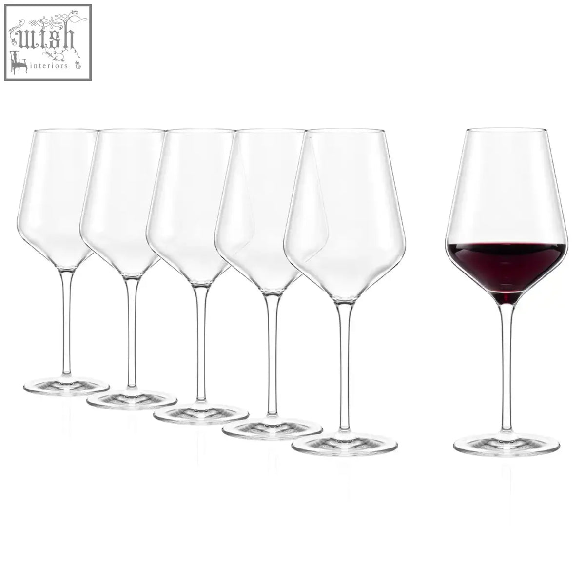 Clear crystal red wine glasses with slender stems and elegant flared bowls stolzle lausitz quatrophil set of 6