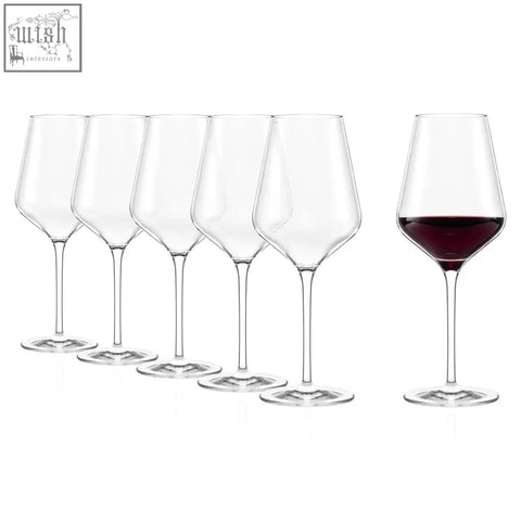 Clear crystal red wine glasses with slender stems and elegant flared bowls stolzle lausitz quatrophil set of 6
