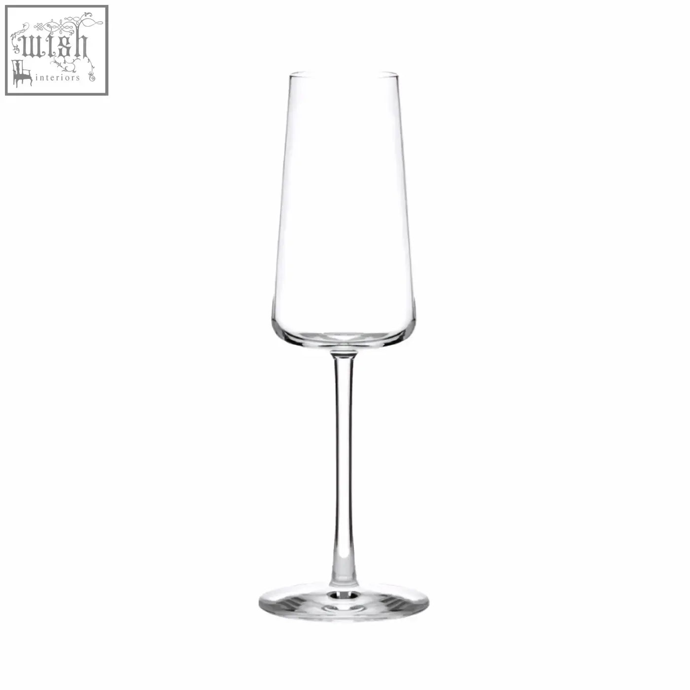 Clear crystal champagne flute with brilliant clarity slender stem refined bowl made of lead-free crystal by stolzle power