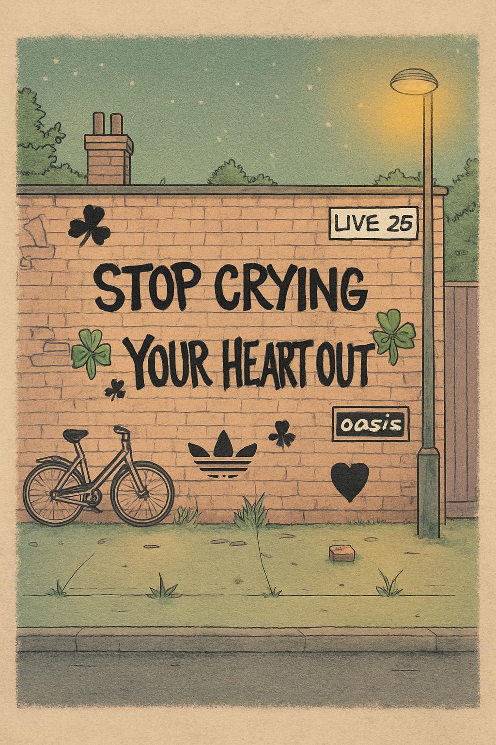 Stop Crying Your Heart Out - Oasis Inspired Graffiti Poster
