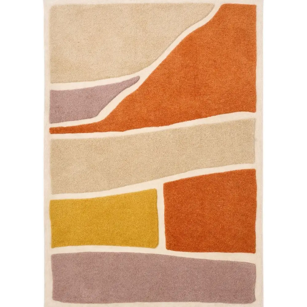 Strata Abstract Rug – Soft Touch Deep Pile - 120X170 cm / Terracotta - Rugs