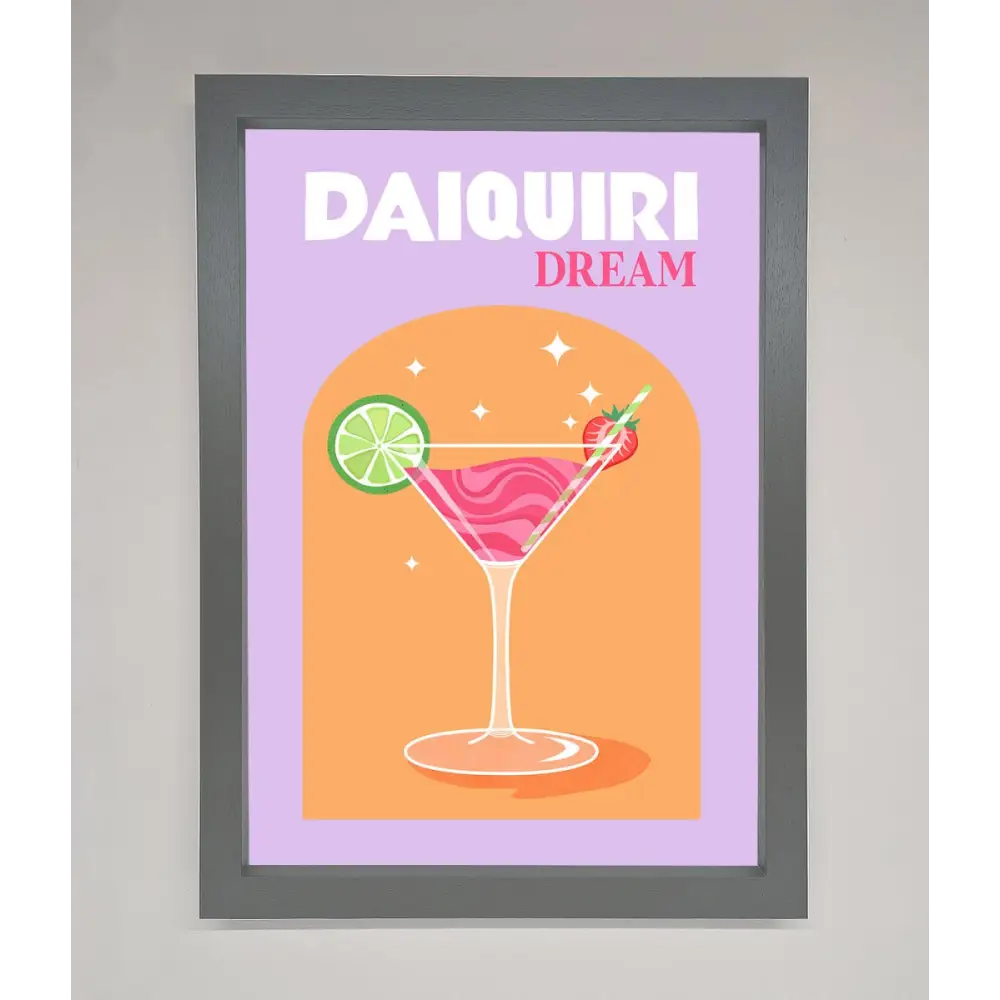 Strawberry Daiquiri Framed Print - A3 (29.7 x 42 cm) / Dark Grey - Framed Print
