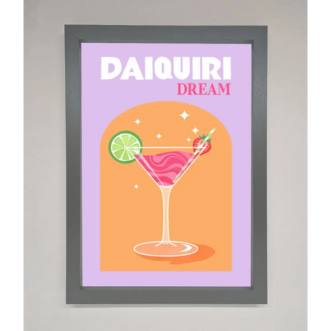 Strawberry Daiquiri Framed Print - A3 (29.7 x 42 cm) / Dark Grey - Framed Print