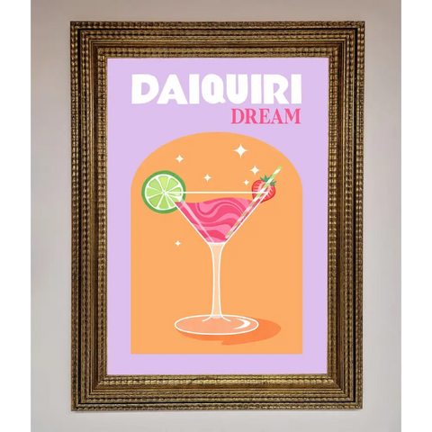 Strawberry Daiquiri Framed Print - A3 (29.7 x 42 cm) / Ornate Gold - Framed Print