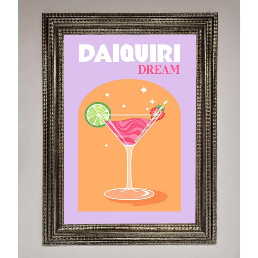 Strawberry Daiquiri Framed Print - A3 (29.7 x 42 cm) / Ornate Silver - Framed Print