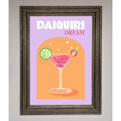 Strawberry Daiquiri Framed Print - A3 (29.7 x 42 cm) / Ornate Silver - Framed Print