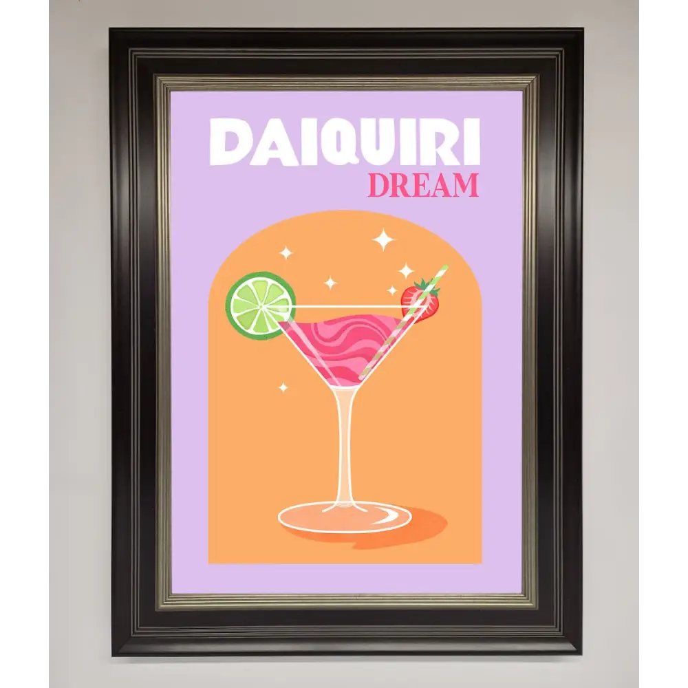 Strawberry Daiquiri Framed Print - B0 (100 x 141 cm) / Black Silver - Framed Print