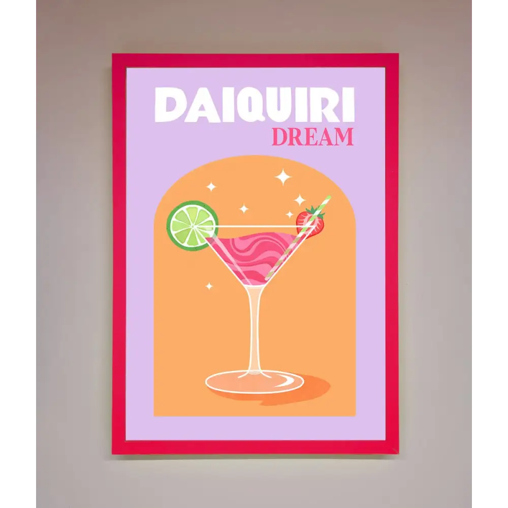 Strawberry Daiquiri Framed Print - B0 (100 x 141 cm) / Neon Pink - Framed Print