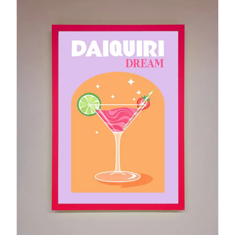 Strawberry Daiquiri Framed Print - B0 (100 x 141 cm) / Neon Pink - Framed Print
