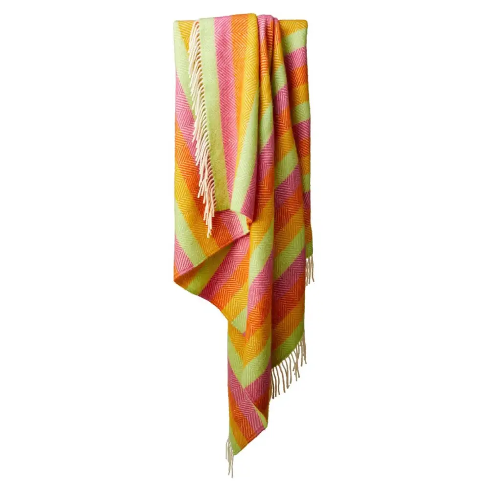 Stripe Pure New Wool Throw - Refresh - Throws & Blankets