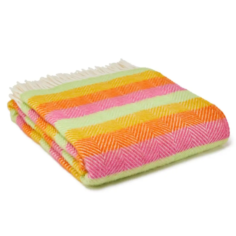 Stripe Pure New Wool Throw - Refresh - Throws & Blankets