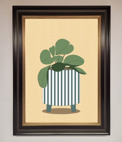 Striped Potted Plant Framed Wall Art