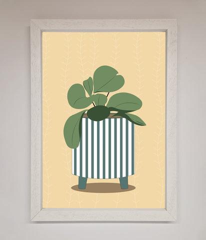 Striped Potted Plant Framed Wall Art