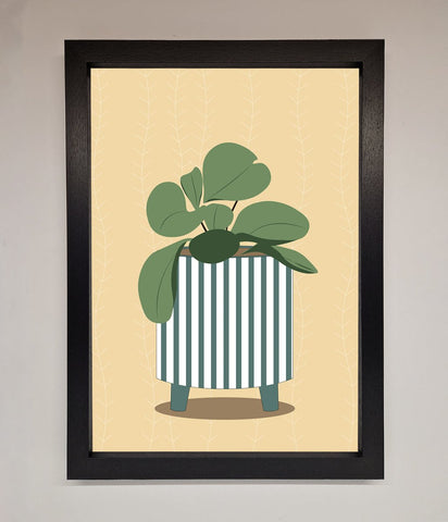 Striped Potted Plant Framed Wall Art