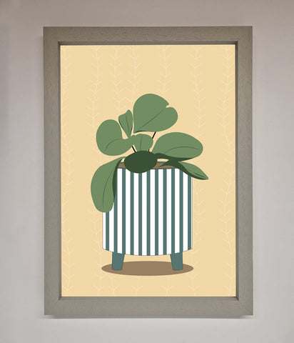 Striped Potted Plant Framed Wall Art