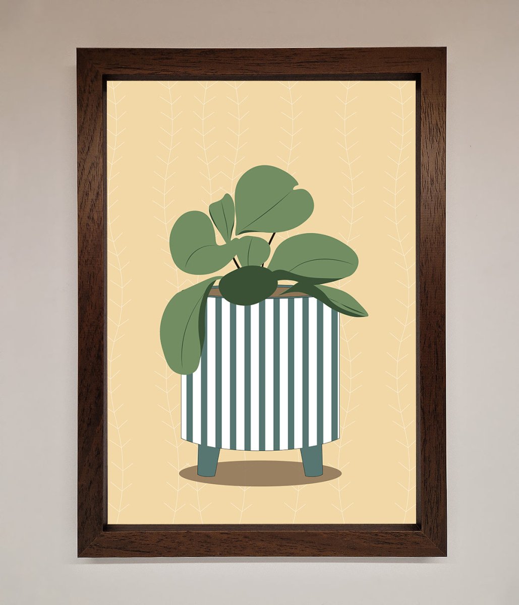 Striped Potted Plant Framed Wall Art