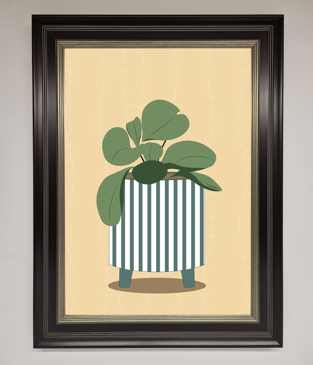 Striped Potted Plant Framed Wall Art