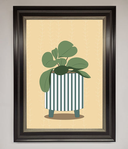 Striped Potted Plant Framed Wall Art