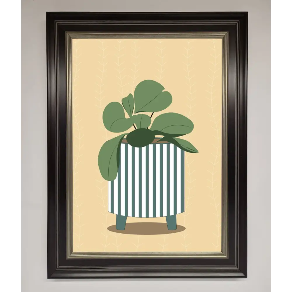 Striped Potted Plant Framed Wall Art - B0 (100 x 141 cm) / Black Silver - Framed Print