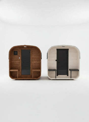 Steam & Oak Gas Cube Sauna 2.4m Double-Shelf (Electric or Wood-Fired)