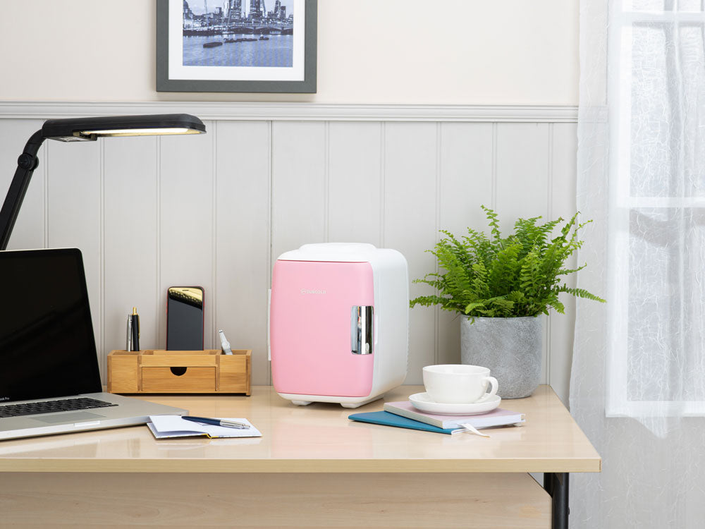 Pink and white subcold classic 4l mini fridge with sleek modern design perfect as a compact mini cooler