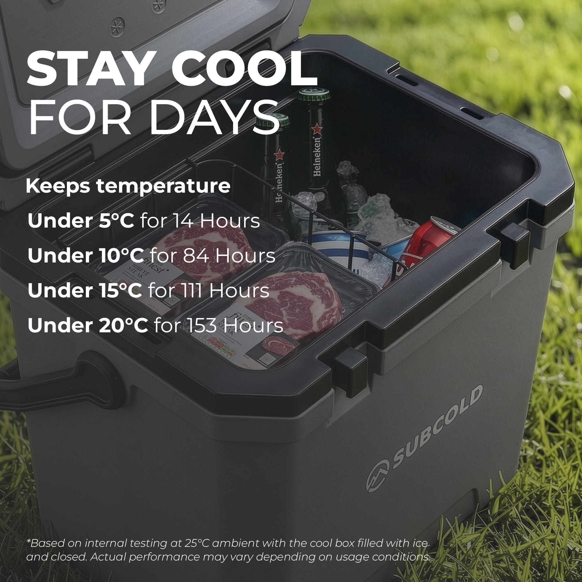 Black subcold master24 cool box with rugged design and reinforced corners for tough outdoor use