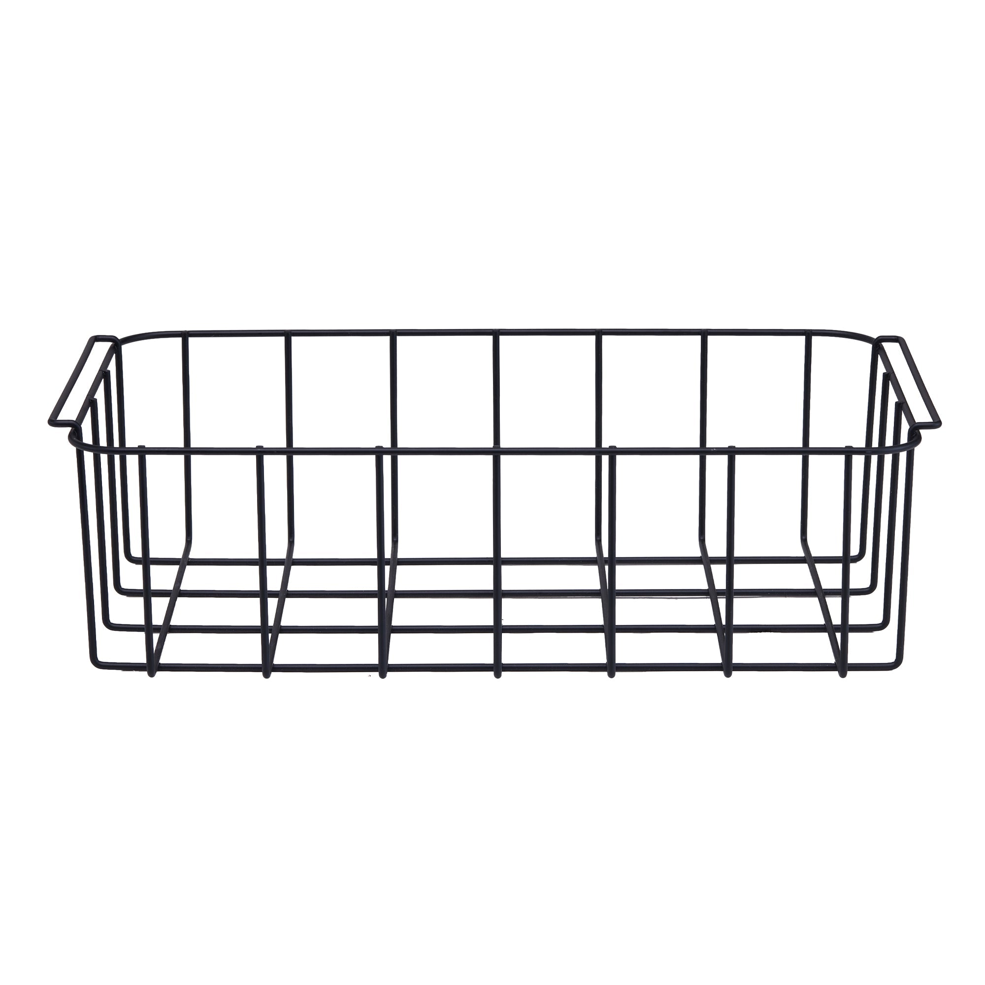 Black metal wire storage basket with handles for subcold mobi70 cool box organization and easy transport