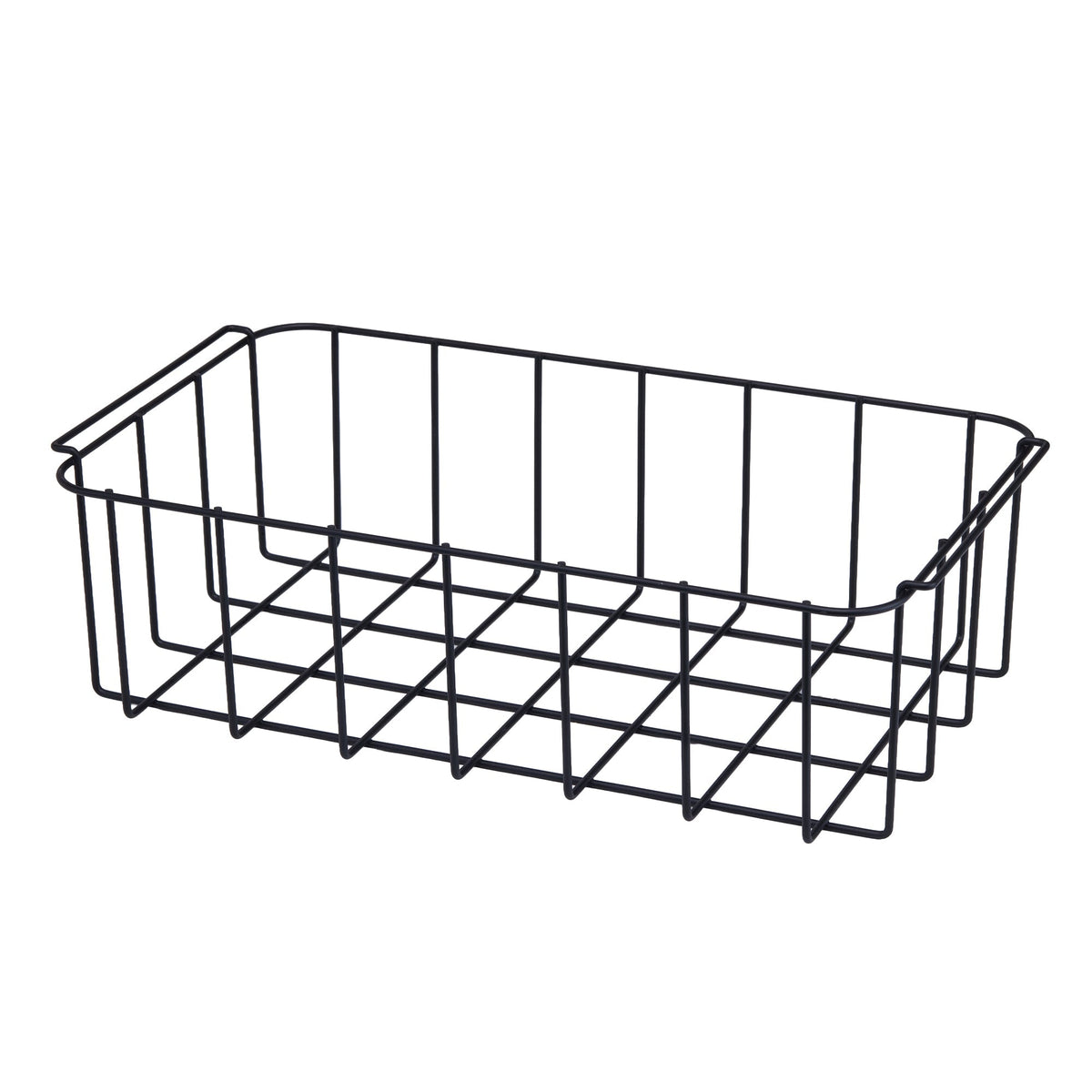 Black wire mesh storage basket with curved sides for organizing inside the subcold mobi70 cool box