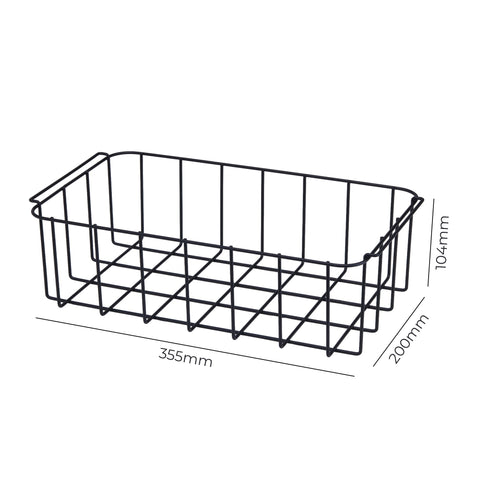 Black wire mesh storage basket with reinforced handles for subcold mobi70 cool box rectangular shape