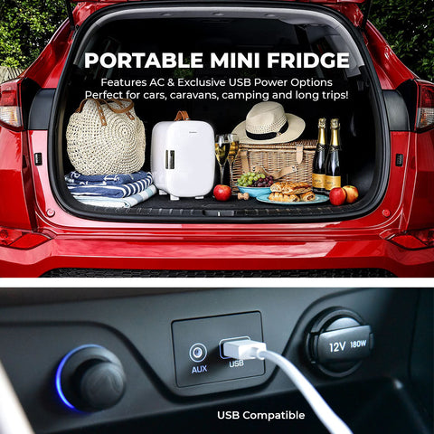 White Subcold Pro 4L mini fridge with sleek design and usb power options perfect for portable cooling needs