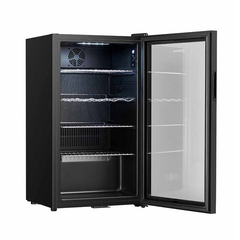 Black glass-door beer fridge subcold super85 led beer fridge with multiple adjustable shelves and built-in fan