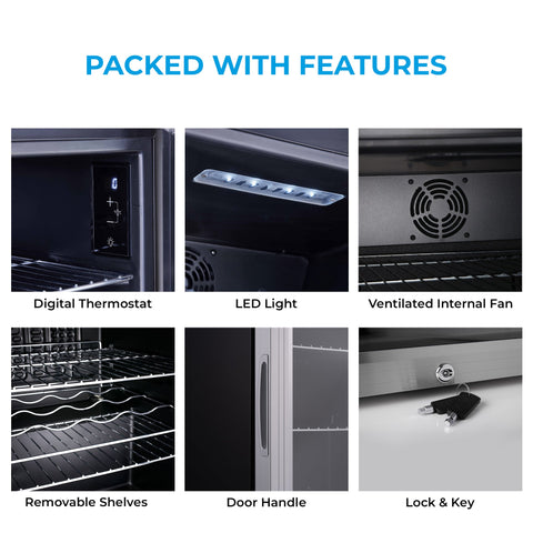 Black stainless steel subcold super85 beer fridge with led light digital thermostat and lock-and-key security