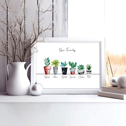 Personalised gifts family tree wall art print