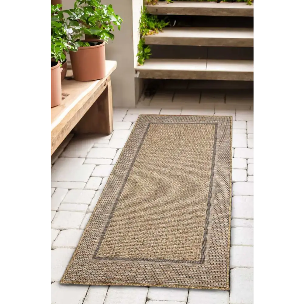 Summer Latte Border Rug – Indoor/Outdoor - Rugs