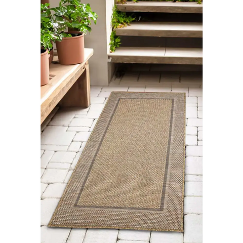 Summer Latte Border Rug – Indoor/Outdoor - Rugs