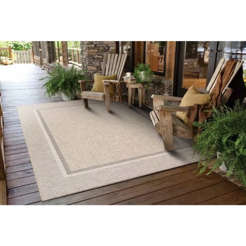 Summer Latte Border Rug – Indoor/Outdoor - Rugs