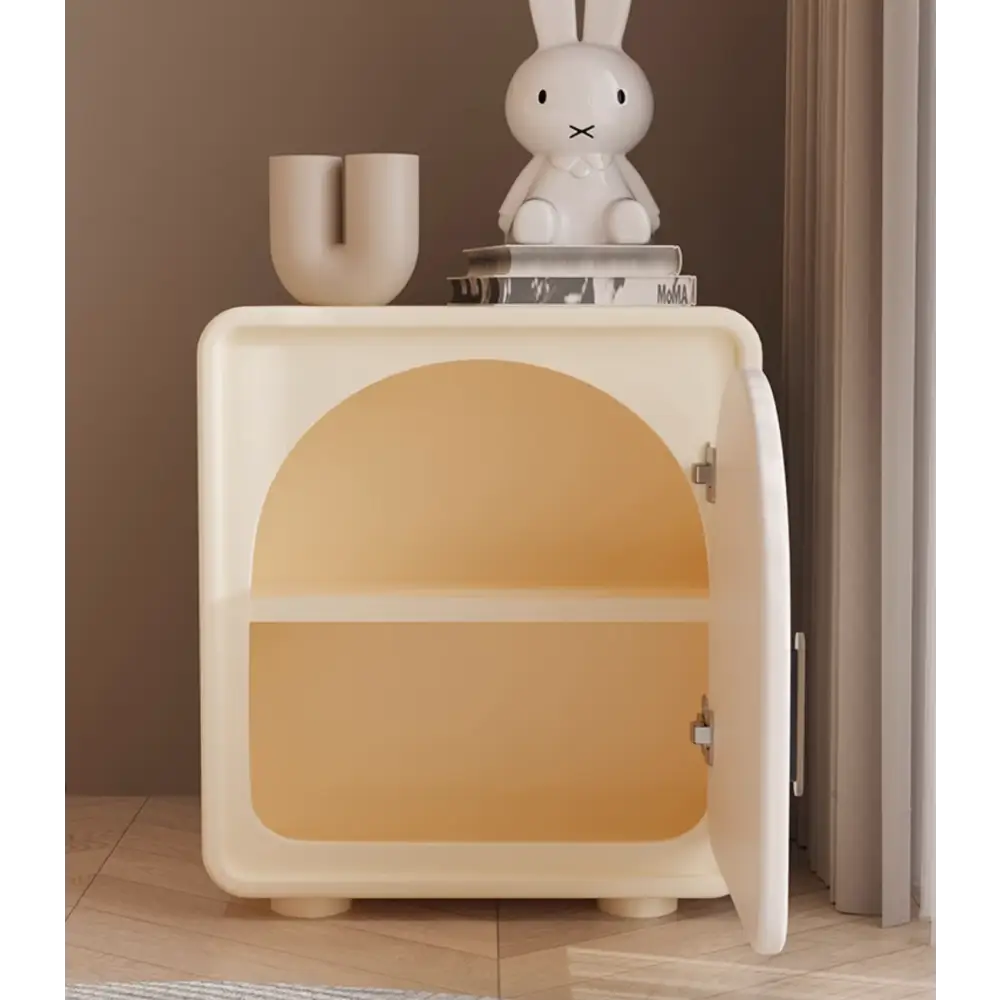 Sunset Serenade Bedside Table, White｜ DC Concept
