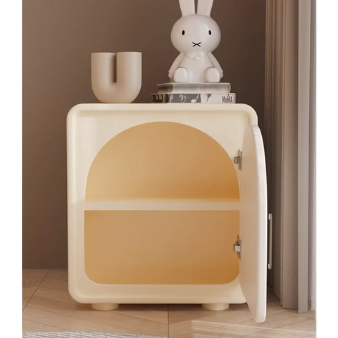 Sunset Serenade Bedside Table, White｜ DC Concept